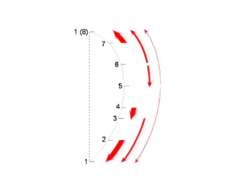 Visual representation of major diatonic scale.