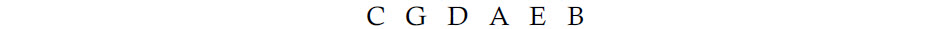 Pythagorean musical scale comprised of six notes, C, G, D, A, E, and B.