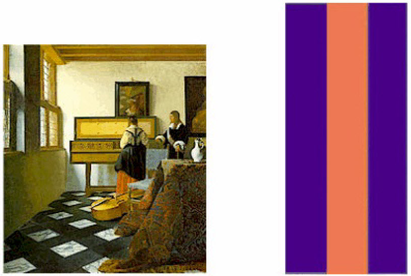 The Music Lesson by Vermeer compared with Voice of Fire by Newman